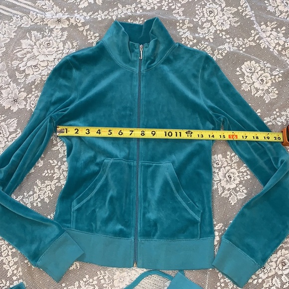 Y2K Juicy Couture Blue VELOUR Tracksuit SET JET SET TRAVEL - Picture 7 of 16